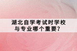 湖北自學考試時學校與專業(yè)哪個重要？