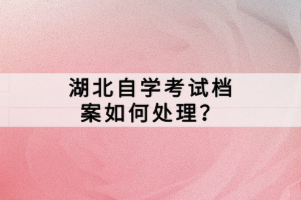 湖北自學(xué)考試檔案如何處理？