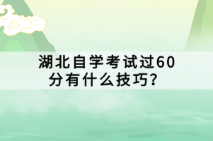 湖北自學(xué)考試過60分有什么技巧？