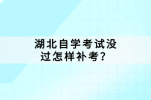 湖北自學(xué)考試沒(méi)過(guò)怎樣補(bǔ)考？