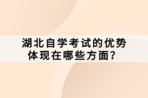 湖北自學考試的優(yōu)勢體現(xiàn)在哪些方面？