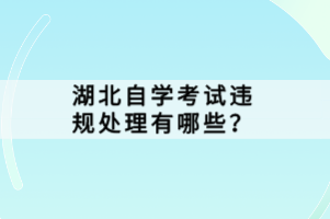 湖北自學(xué)考試違規(guī)處理有哪些？