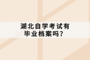 湖北自學(xué)考試有畢業(yè)檔案嗎？