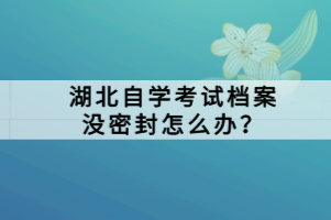 湖北自學(xué)考試檔案沒(méi)密封怎么辦？