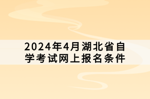 2024年4月湖北省自學(xué)考試網(wǎng)上報(bào)名條件