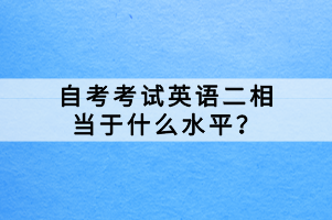 自考考試英語二相當于什么水平？