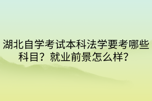 湖北自學(xué)考試本科法學(xué)要考哪些科目？就業(yè)前景怎么樣？