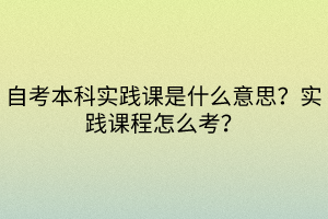 自考本科實(shí)踐課是什么意思？實(shí)踐課程怎么考？