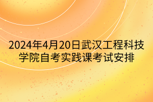 2024年4月20日武漢工程科技學(xué)院自考實(shí)踐課考試安排