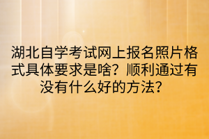 湖北自學(xué)考試網(wǎng)上報名照片格式具體要求是啥？順利通過有沒有什么好的方法？