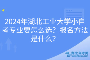 2024年湖北工業(yè)大學(xué)小自考專業(yè)要怎么選？報(bào)名方法是什么？