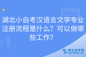 湖北小自考漢語言文學(xué)專業(yè)注冊流程是什么？可以做哪些工作？