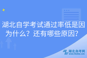 湖北自學(xué)考試通過率低是因?yàn)槭裁?？還有哪些原因？