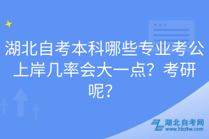 湖北自考本科哪些專業(yè)考公上岸幾率會(huì)大一點(diǎn)？考研呢？