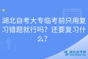 湖北自考大專臨考前只用復(fù)習(xí)錯題就行嗎？還要復(fù)習(xí)什么？