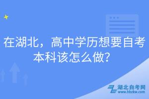 在湖北，高中學(xué)歷想要自考本科該怎么做？