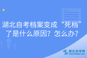 湖北自考檔案變成“死檔”了是什么原因？怎么辦？