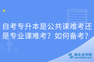 自考專升本是公共課難考還是專業(yè)課難考？如何備考？