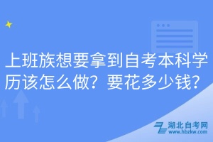 上班族想要拿到自考本科學歷該怎么做？要花多少錢？