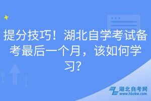 提分技巧！湖北自學(xué)考試備考最后一個(gè)月，該如何學(xué)習(xí)？