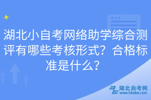 湖北小自考網(wǎng)絡(luò)助學(xué)綜合測評有哪些考核形式？合格標準是什么？