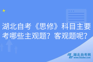 湖北自考《思修》科目主要考哪些主觀題？客觀題呢？