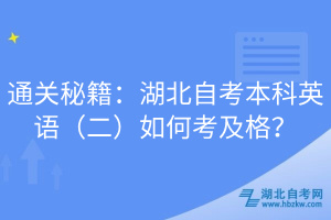 通關秘籍：湖北自考本科英語（二）如何考及格？