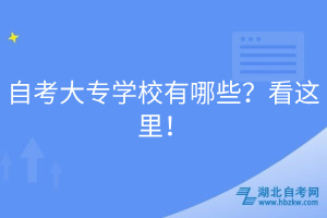 自考大專學(xué)校有哪些？看這里！