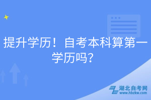 提升學歷！自考本科算第一學歷嗎？