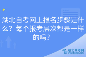 湖北自考網(wǎng)上報名步驟是什么？每個報考層次都是一樣的嗎？