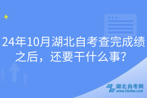 24年10月湖北自考查完成績之后，還要干什么事？