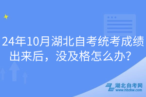 24年10月湖北自考統(tǒng)考成績出來后，沒及格怎么辦？