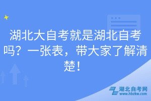 湖北大自考就是湖北自考嗎？一張表，帶大家了解清楚！