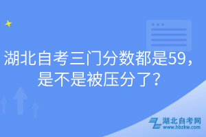 湖北自考三門分?jǐn)?shù)都是59，是不是被壓分了？