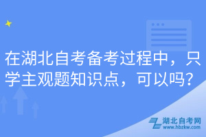 在湖北自考備考過程中，只學(xué)主觀題知識點，可以嗎？