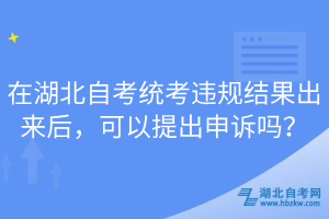 在湖北自考統(tǒng)考違規(guī)結(jié)果出來后，可以提出申訴嗎？