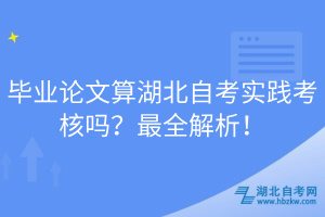 畢業(yè)論文算湖北自考實踐考核嗎？最全解析！