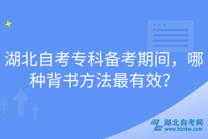 湖北自考?？苽淇计陂g，哪種背書(shū)方法最有效？