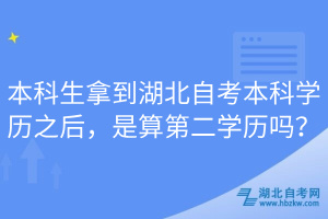 本科生拿到湖北自考本科學歷之后，是算第二學歷嗎？