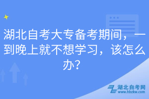 湖北自考大專備考期間，一到晚上就不想學習，該怎么辦？