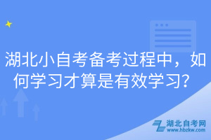 湖北小自考備考過程中，如何學習才算是有效學習？