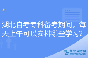 湖北自考?？苽淇计陂g，每天上午可以安排哪些學(xué)習(xí)？