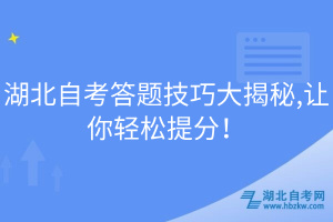 湖北自考答題技巧大揭秘,讓你輕松提分！