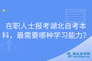 在職人士報(bào)考湖北自考本科，最需要哪種學(xué)習(xí)能力？