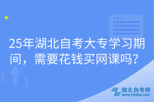 25年湖北自考大專學(xué)習(xí)期間，需要花錢買網(wǎng)課嗎？