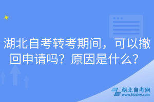 湖北自考轉(zhuǎn)考期間，可以撤回申請嗎？原因是什么？