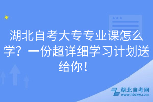 湖北自考大專專業(yè)課怎么學(xué)？一份超詳細(xì)學(xué)習(xí)計(jì)劃送給你！