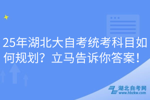 25年湖北大自考統(tǒng)考科目如何規(guī)劃？立馬告訴你答案！