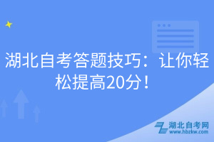 湖北自考答題技巧：讓你輕松提高20分！