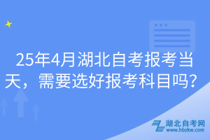 25年4月湖北自考報(bào)考當(dāng)天，需要選好報(bào)考科目嗎？